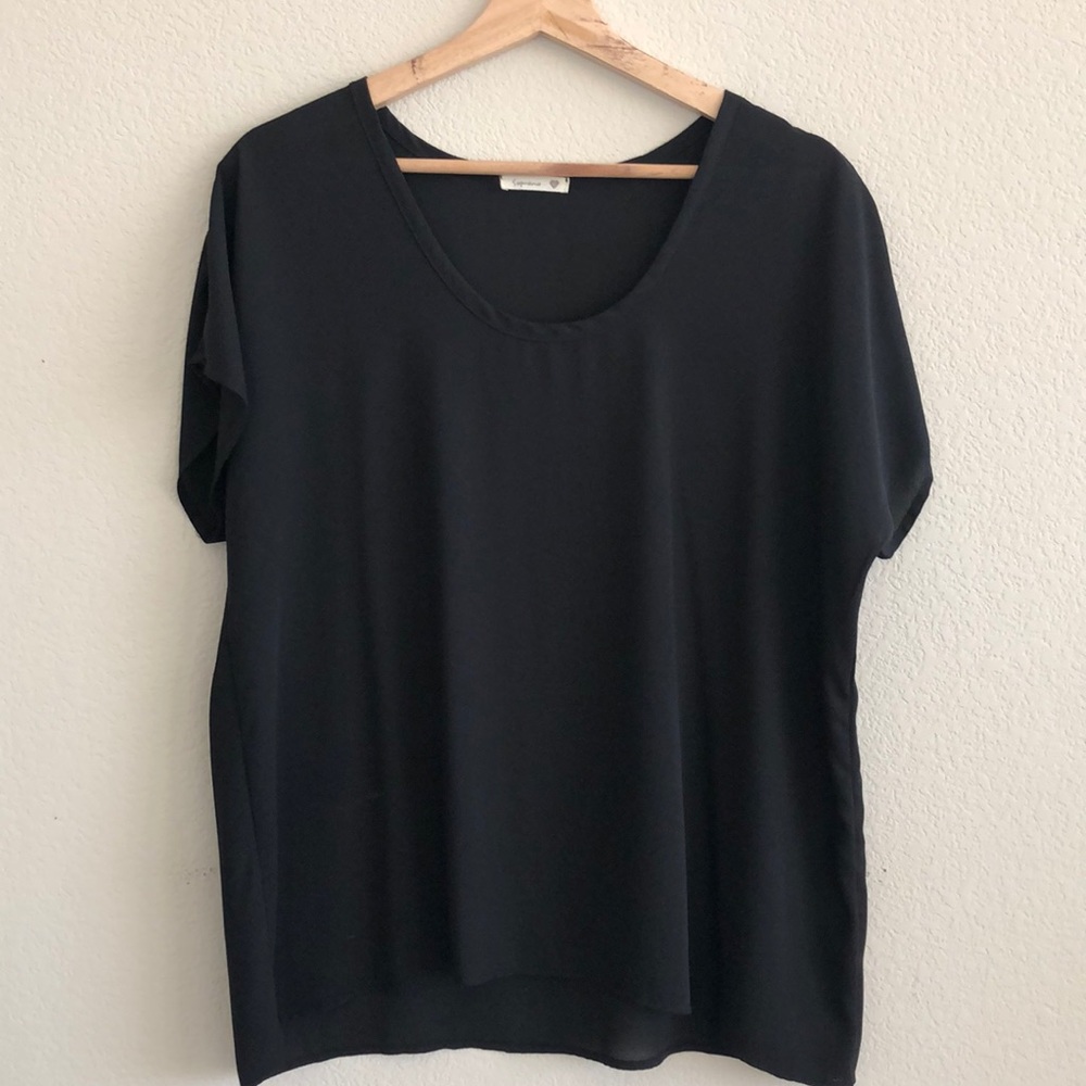 EUC Sheer Black Blouse SZ XL
